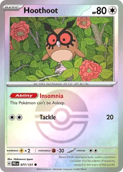 Hoothoot 077/131 Poké Ball Prismatic Evolutions