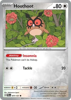 Hoothoot 077/131 Reverse Holo Prismatic Evolutions