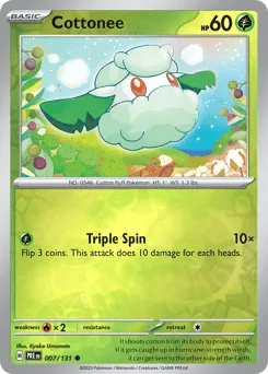 Cottonee 007/131 Reverse Holo Prismatic Evolutions