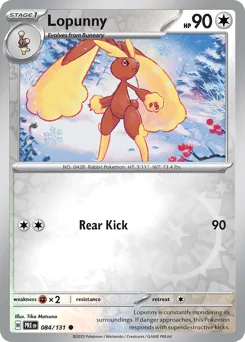 Lopunny 084/131 Reverse Holo Prismatic Evolutions