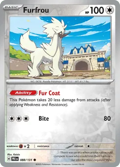 Furfrou 088/131 Reverse Holo Prismatic Evolutions