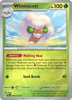 Whimsicott 008/131 Reverse Holo Prismatic Evolutions
