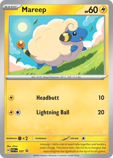 Mareep 107 Scarlet & Violet Black Star Promos