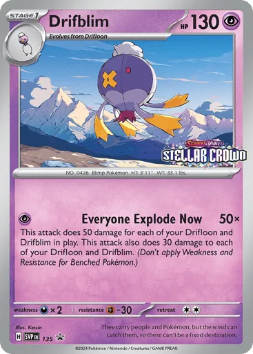 Drifblim 135 Scarlet & Violet Black Star Promos