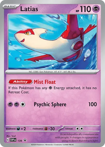 Latias 139 Scarlet & Violet Black Star Promos