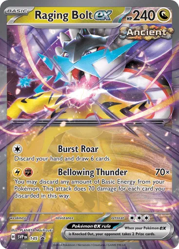 Raging Bolt ex 145 Scarlet & Violet Black Star Promos