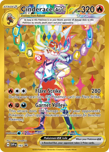 Cinderace ex 163 Scarlet & Violet Black Star Promos