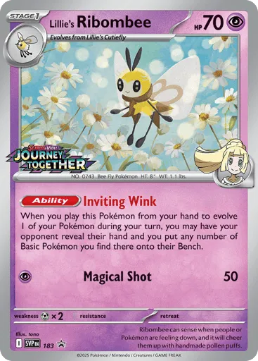 Lillie's Ribombee 183 Scarlet & Violet Black Star Promos