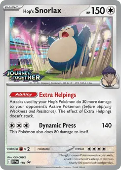 Hop's Snorlax 184 Scarlet & Violet Black Star Promos