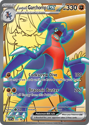 Cynthia’s Garchomp ex 204 Scarlet & Violet Black Star Promos