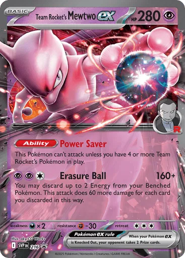 Team Rocket's Mewtwo ex 216 Scarlet & Violet Black Star Promos
