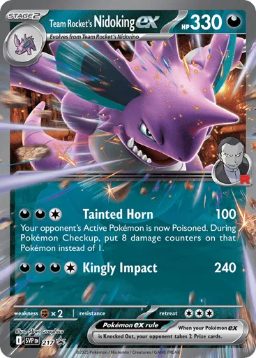 Team Rocket's Nidoking ex 217 Scarlet & Violet Black Star Promos