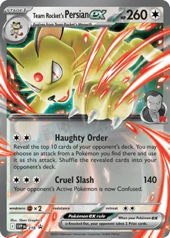 Team Rocket's Persian ex 218 Scarlet & Violet Black Star Promos