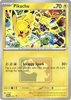 Pikachu 225 Winner Stamp Scarlet & Violet Black Star Promos