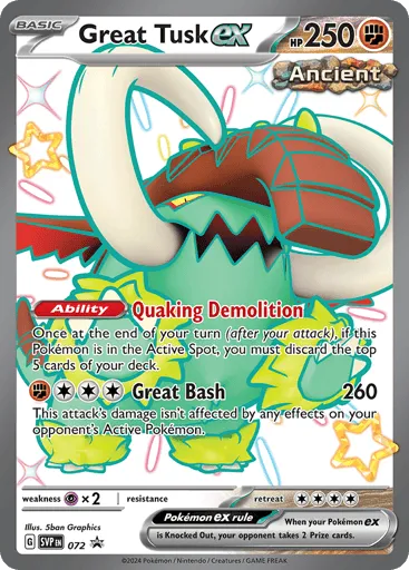 Great Tusk ex 072 Scarlet & Violet Black Star Promos