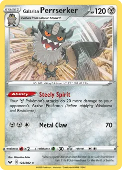Galarian Perrserker 128/202 Sword & Shield