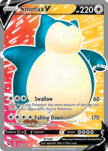 Snorlax V 197/202 Sword & Shield