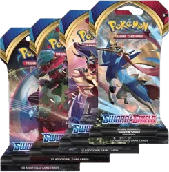 Sword & Shield Base Set Sleeved Booster Pack Art Bundle (Set of 4)