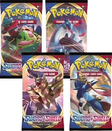 Sword & Shield Base Set Booster Pack Art Bundle (Set of 4)