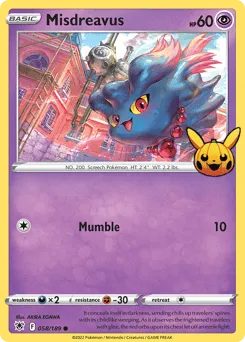 Misdreavus 058/189 Pumpkin Pikachu Stamp Astral Radiance