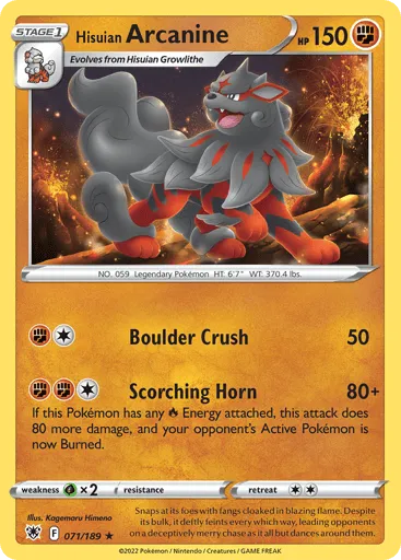 Hisuian Arcanine 071/189 Astral Radiance