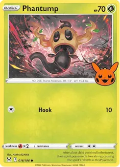 Phantump 016/196 Pumpkin Pikachu Stamp Lost Origin