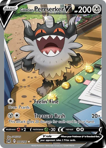 Galarian Perrserker V 184/196 Lost Origin