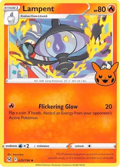 Lampent 025/196 Pumpkin Pikachu Stamp Lost Origin