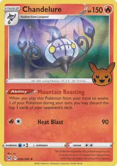 Chandelure 026/196 Pumpkin Pikachu Stamp Lost Origin