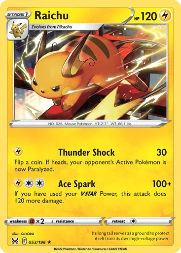 Raichu 053/196 Lost Origin