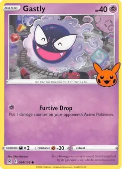 Gastly 064/196 Pumpkin Pikachu Stamp Lost Origin