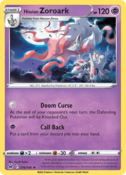 Hisuian Zoroark 076/196 Lost Origin