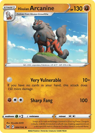 Hisuian Arcanine 084/196 Lost Origin