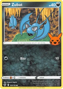 Zubat 103/195 Pumpkin Pikachu Stamp Silver Tempest