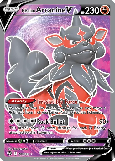 Hisuian Arcanine V 179/195 Silver Tempest