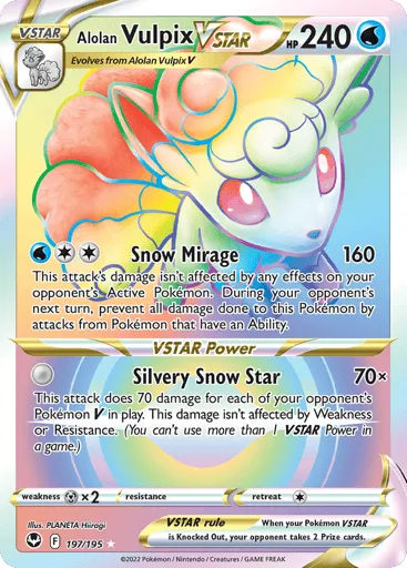 Alolan Vulpix VSTAR 197/195 Silver Tempest