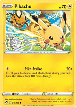 Pikachu 049/195 Snowflake Stamp Silver Tempest