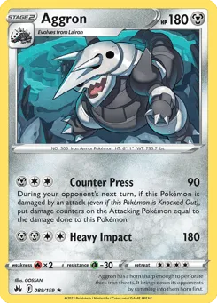 Aggron 089/159 Crown Zenith