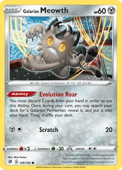 Galarian Meowth 126/192 Rebel Clash
