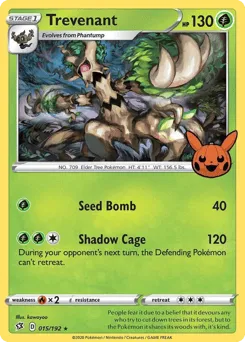 Trevenant 015/192 Pumpkin Pikachu Stamp Rebel Clash