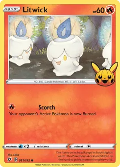 Litwick 031/192 Pumpkin Pikachu Stamp Rebel Clash