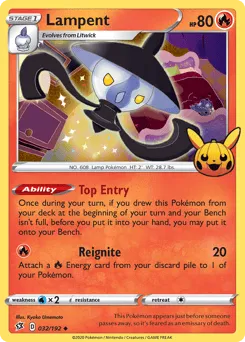 Lampent 032/192 Pumpkin Pikachu Stamp Rebel Clash