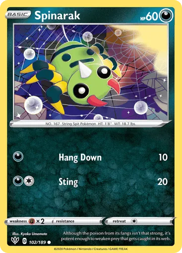 Spinarak 102/189 Darkness Ablaze