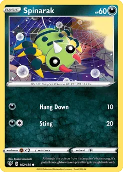 Spinarak 102/189 Darkness Ablaze