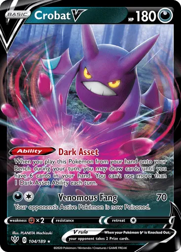 Crobat V 104/189 Darkness Ablaze