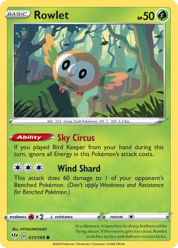 Rowlet 011/189 Darkness Ablaze