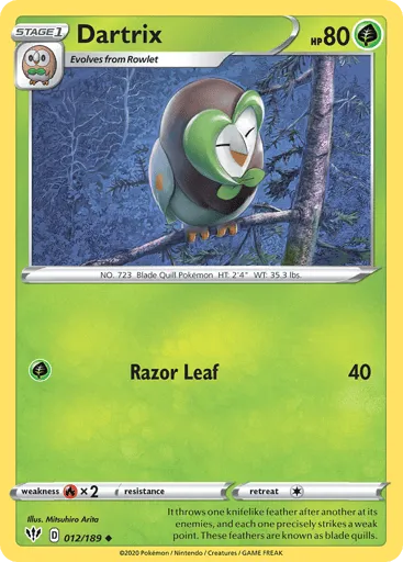 Dartrix 012/189 Darkness Ablaze