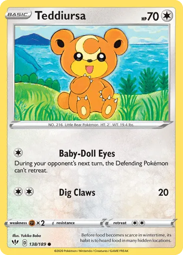 Teddiursa 138/189 Darkness Ablaze