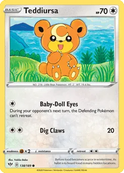Teddiursa 138/189 Darkness Ablaze