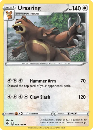 Ursaring 139/189 Darkness Ablaze